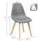 Costway Set of 4 Dining Chair Fabric Cushion Seat Modern Mid Century W/Wood Legs Grey